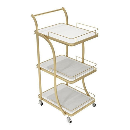 Contemporary Prep Table Rolling Rectangle Metal Prep Table for Kitchen Frosted White Clearhalo 'furn' 'furn_kitchen_islands_carts' 'Furniture' 'Kitchen & Dining Furniture' 'Kitchen Islands & Carts' 'kitchen_islands_carts' 6309104