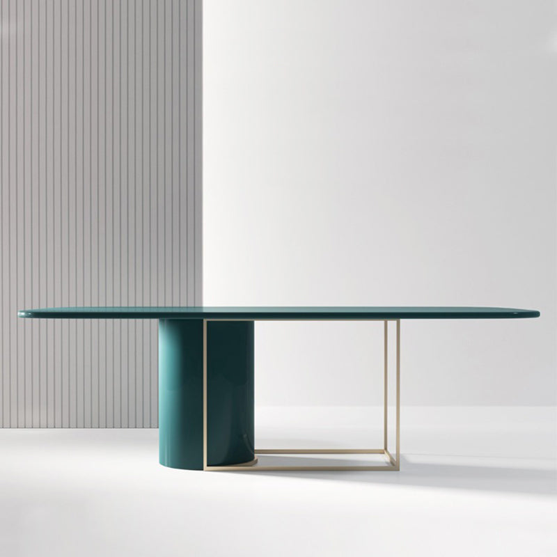 Bureau de bureau courbe glamour piédestal en bois massif en bois massif pour bureau