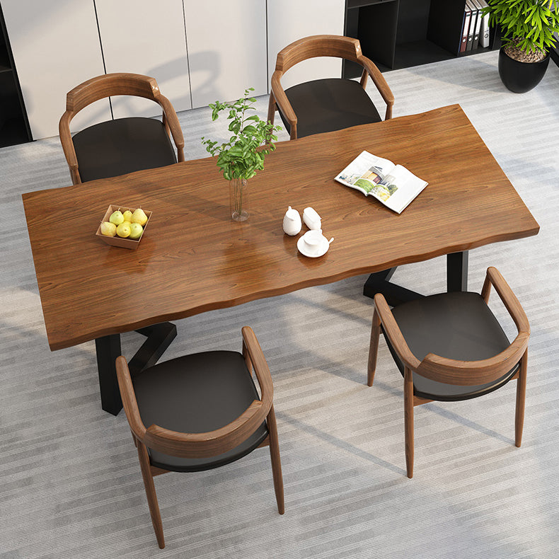 Solid Wood Industrial Writing Desk Rectangular Office Desk with Iron Legs Clearhalo 'furn' 'furn_office_desk' 'Furniture' 'Office Desks' 'Office Furniture' 'office_desk' 6309458