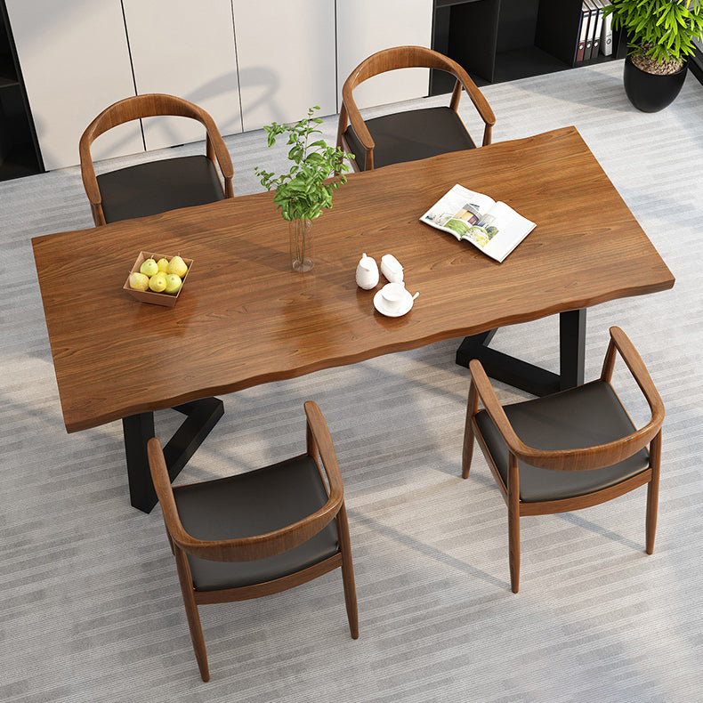 Solid Wood Industrial Writing Desk Rectangular Office Desk with Iron Legs Clearhalo 'furn' 'furn_office_desk' 'Furniture' 'Office Desks' 'Office Furniture' 'office_desk' 6309459