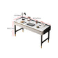 Rectangular 30.3"H Writing Desk Glam White Office Desk for Home
