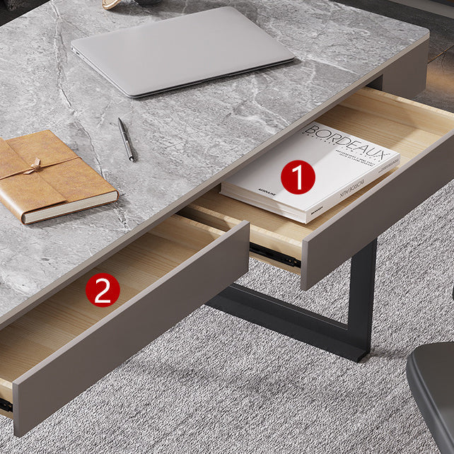 29.53" H Industrial Office Desk Rectangular Secretary Desk with 2 Storage Drawers Clearhalo 'furn' 'furn_office_desk' 'Furniture' 'Office Desks' 'Office Furniture' 'office_desk' 6309546