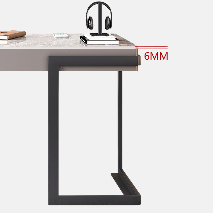 29.53" H Industrial Office Desk Rectangular Secretary Desk with 2 Storage Drawers Clearhalo 'furn' 'furn_office_desk' 'Furniture' 'Office Desks' 'Office Furniture' 'office_desk' 6309548