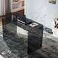 Glass Top Office Desk Sled Base Rectangular Writing Desk for Office