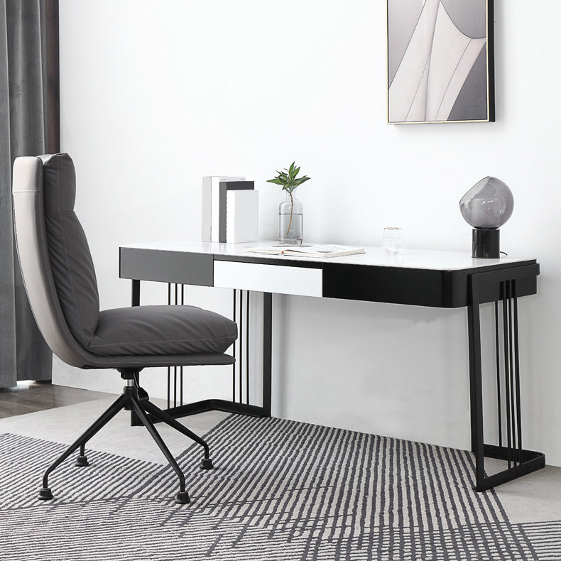 Industriële kantoorbureau rechthoekige secretaris -bureau met metalen benen