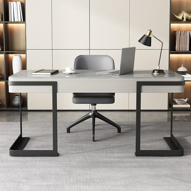 29.5 "H Industrieel Office Desk rechthoekig secretaris -bureau met 2 opslagladen