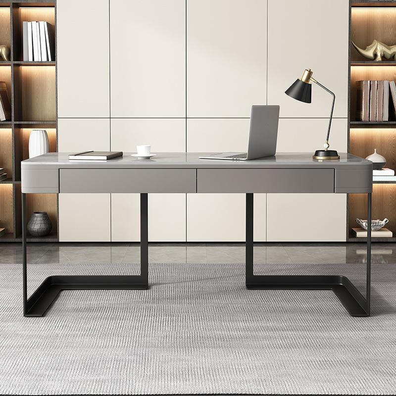 29.5 "H Industrieel Office Desk rechthoekig secretaris -bureau met 2 opslagladen