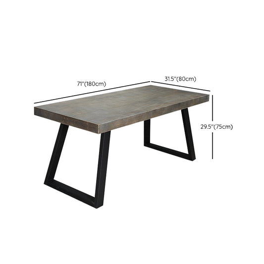 29.53 "hoge rechthoekige kantoorbureau massief hout schrijfbureau met ijzeren benen