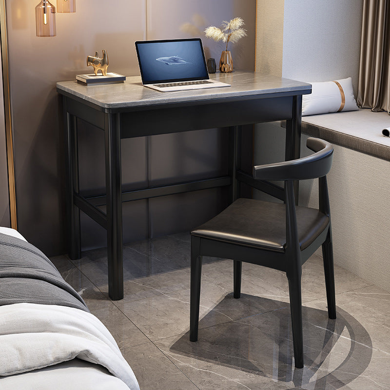 Industrial Rubber Wood Office Desk Rectangular Secretary Desk Black Clearhalo 'furn' 'furn_office_desk' 'Furniture' 'Office Desks' 'Office Furniture' 'office_desk' 6309646