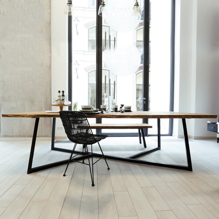 29.5 "H Industrieel Office Desk rechthoekig secretaris -bureau met metalen benen