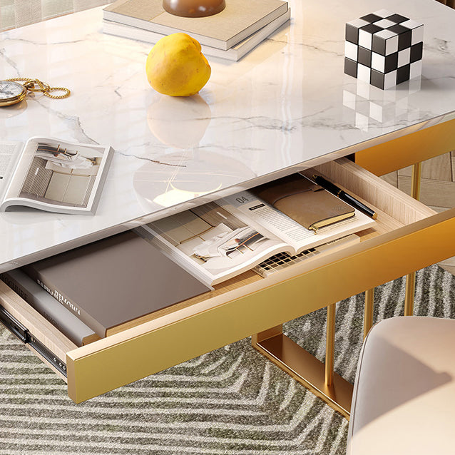 Escritorio de escritura de oficina rectangular escritorio de oficina glamoroso con cajón
