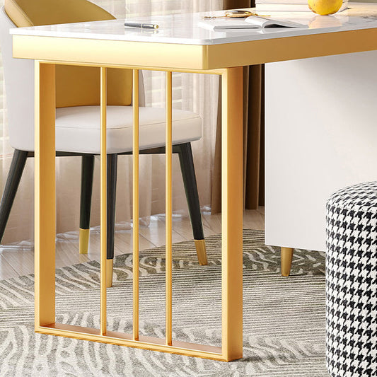 Scrivania rettangolare da scrittura da ufficio bianca glam da ufficio con cassetto