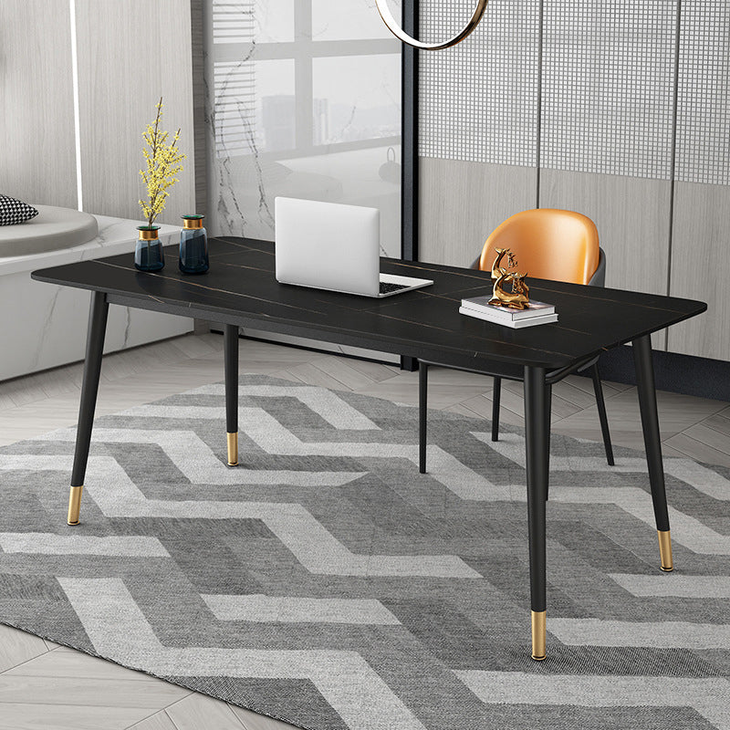 29.52 "H escritorio industrial de oficina industrial escritorio de secretario negro rectangular