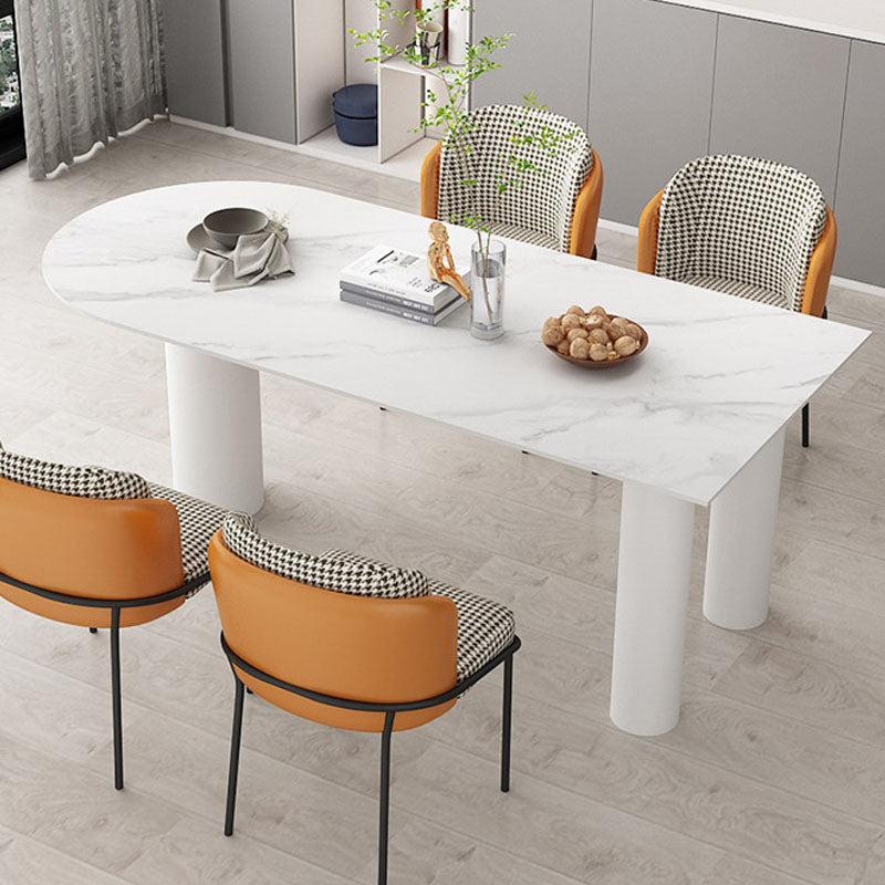 Marmor und Metall weißer Büroschreibtisch Glam gebogen