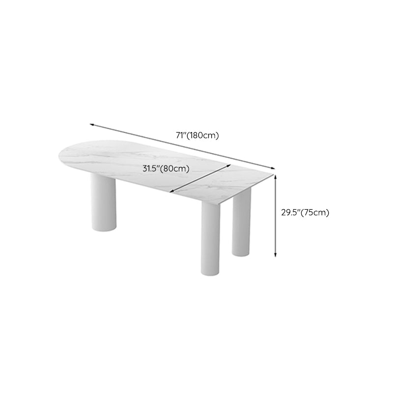 Marmor und Metall weißer Büroschreibtisch Glam gebogen
