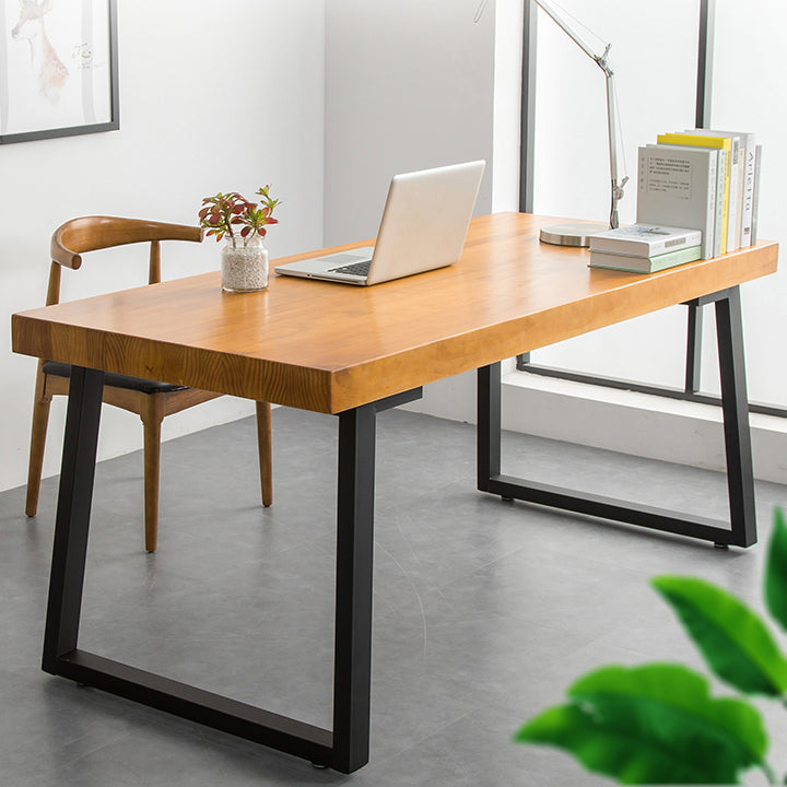 Bureau d'écriture rectangulaire en bois bureau de bureau moderne avec des jambes en métal