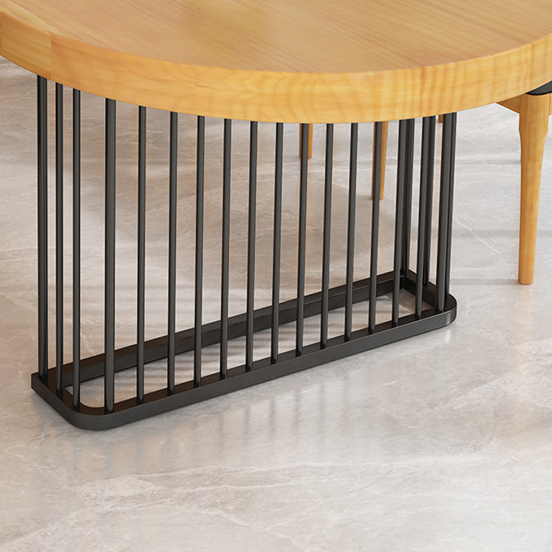 Pine Distano da scrittura contemporanea ovale marrone in legno massiccio