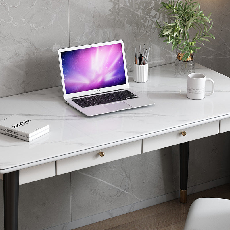 23 "Bureau d'écriture contemporain de large bureau rectangulaire blanc