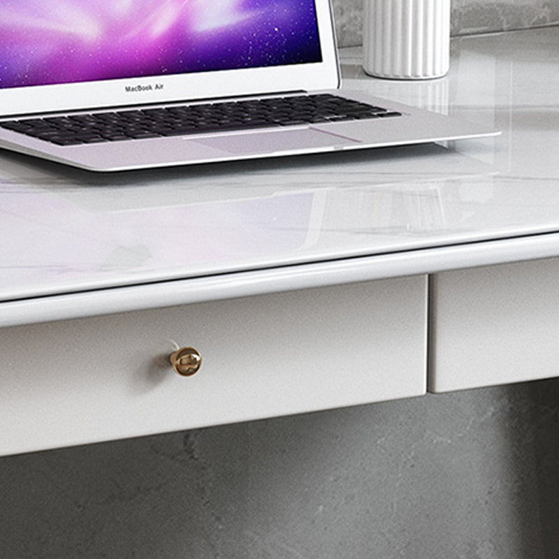 23 "Bureau d'écriture contemporain de large bureau rectangulaire blanc