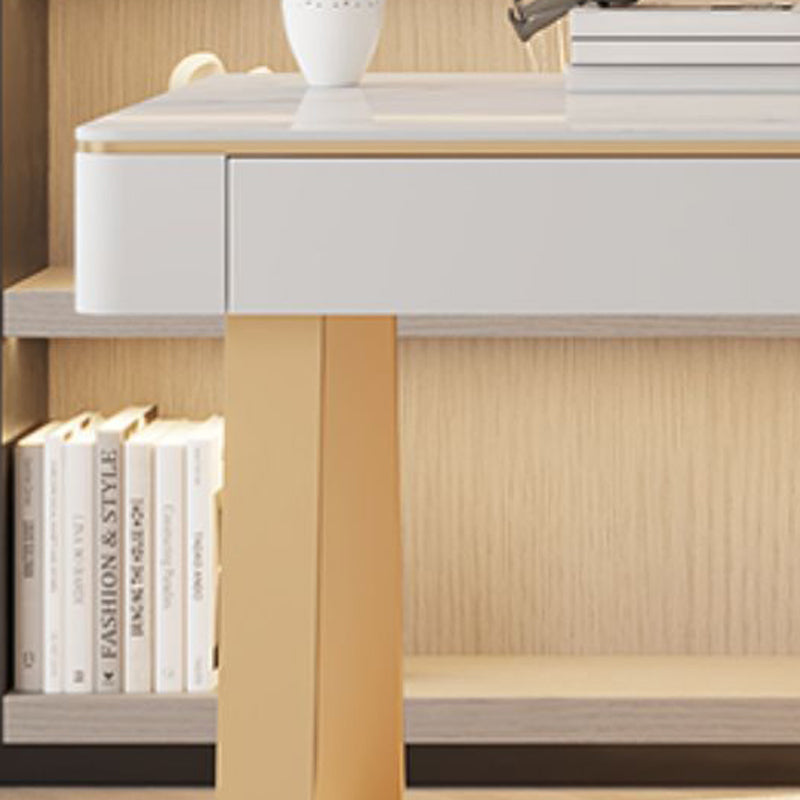 White Glam Executive Desk 2-lads SLED RECHTANGILLE Office Bureau