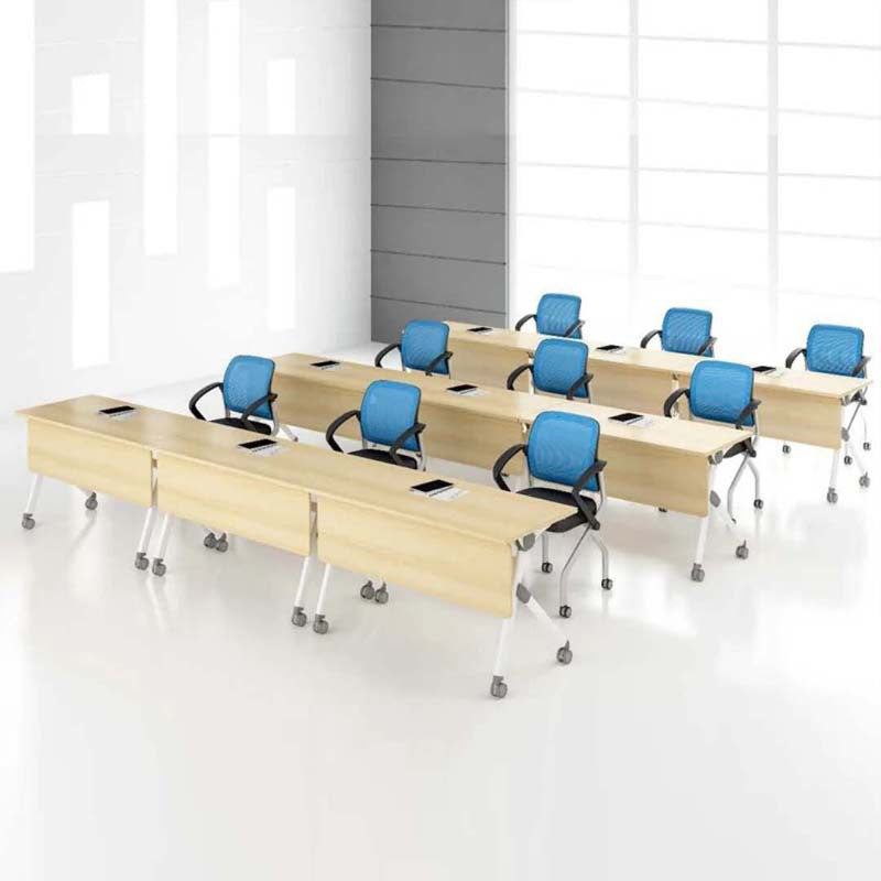 Contemporary Natural Office Desk Rectangular Writing Desk with Caster Wheels Clearhalo 'furn' 'furn_office_desk' 'Furniture' 'Office Desks' 'Office Furniture' 'office_desk' 6309945