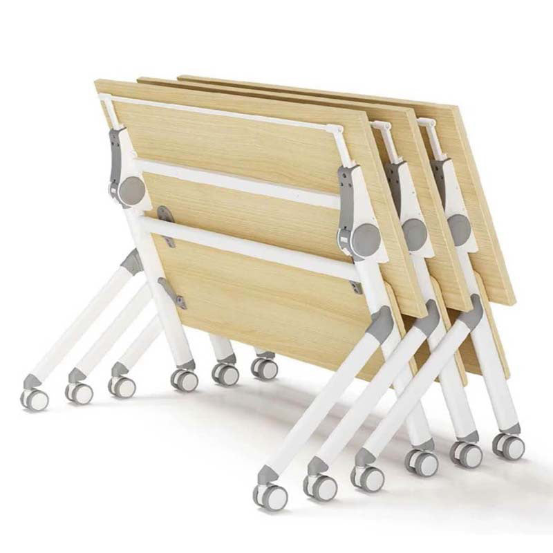 Contemporary Natural Office Desk Rectangular Writing Desk with Caster Wheels Clearhalo 'furn' 'furn_office_desk' 'Furniture' 'Office Desks' 'Office Furniture' 'office_desk' 6309951