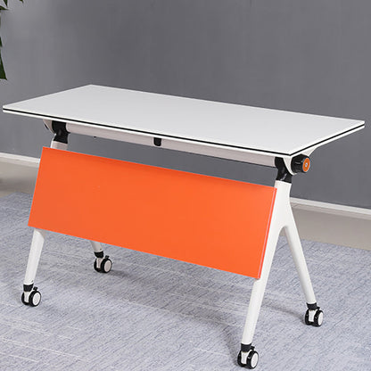 Bureau d'écriture blanc contemporain bureau rectangulaire avec roues lance-roues