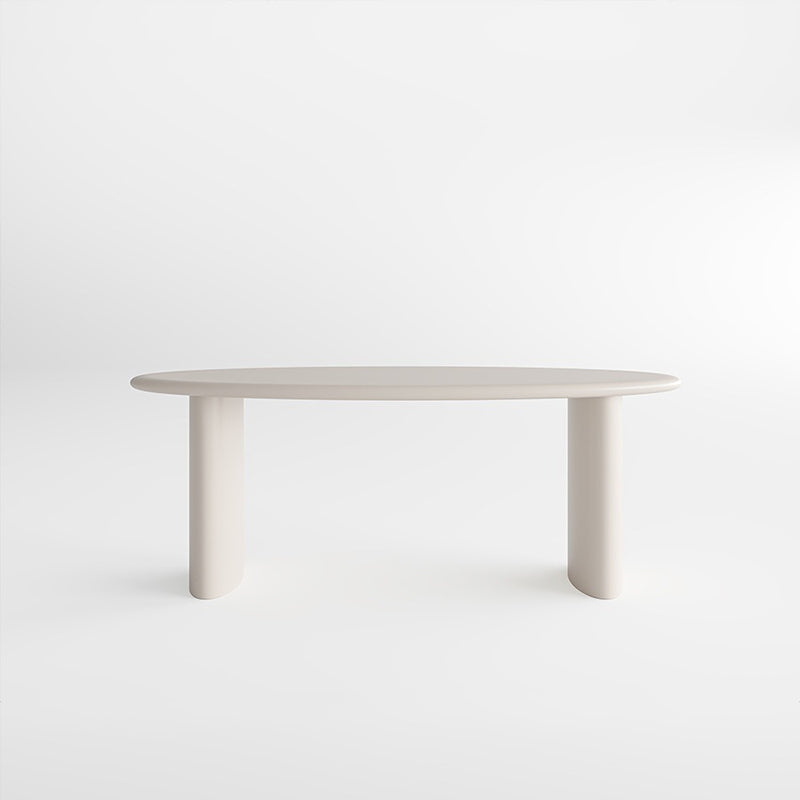 Modern massief hout schrijfde bureau ovaal wit en beige Office Desk Parsons