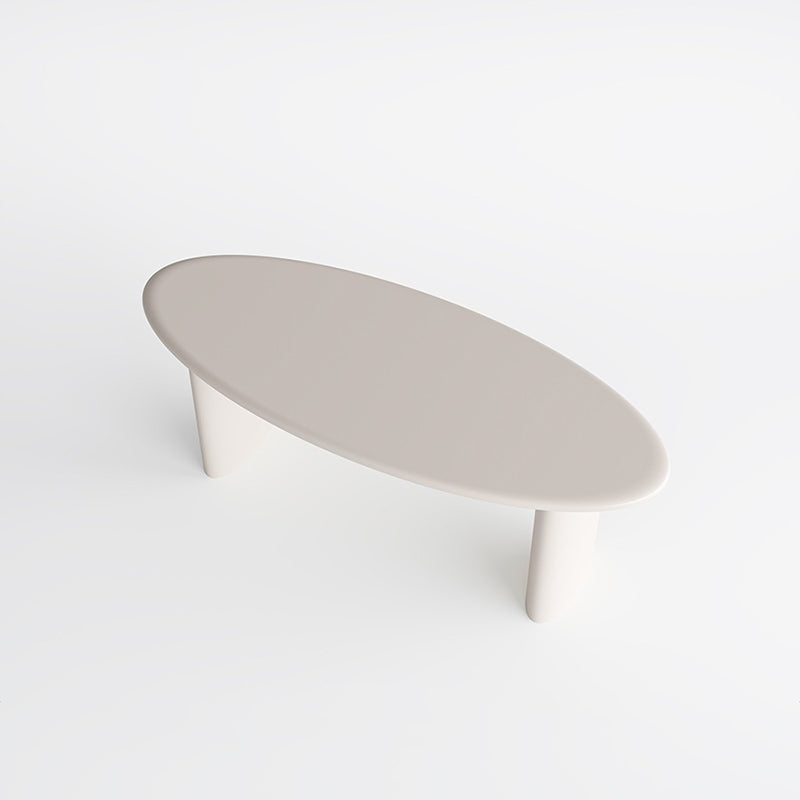 Modern massief hout schrijfde bureau ovaal wit en beige Office Desk Parsons