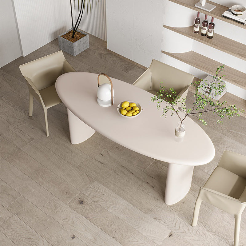 Modern massief hout schrijfde bureau ovaal wit en beige Office Desk Parsons