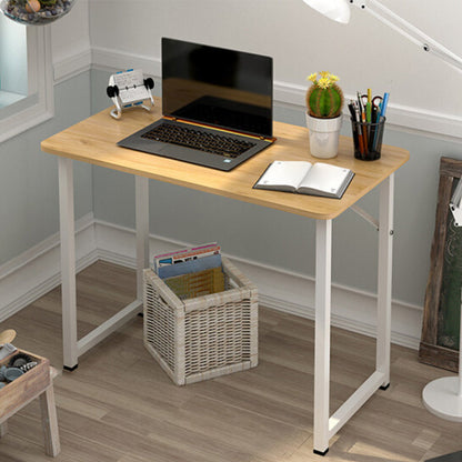 Rectangular Wood Office Desk Bedroom Writing Desk with Metal Legs 24"L x 16"W x 29"H Natural Clearhalo 'furn' 'furn_office_desk' 'Furniture' 'Office Desks' 'Office Furniture' 'office_desk' 6310082