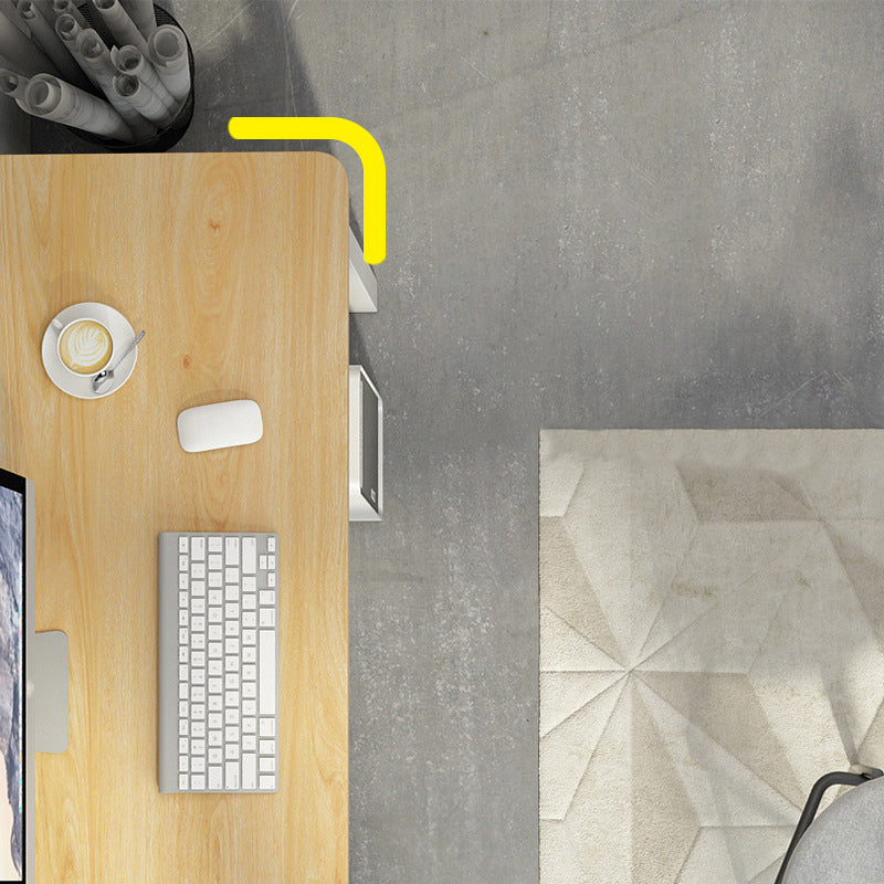 Rectangular Wood Office Desk Bedroom Writing Desk with Metal Legs Clearhalo 'furn' 'furn_office_desk' 'Furniture' 'Office Desks' 'Office Furniture' 'office_desk' 6310088