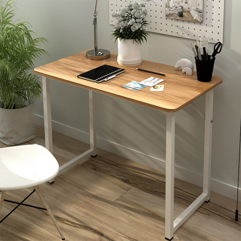 Rectangular Wood Office Desk Bedroom Writing Desk with Metal Legs 24"L x 16"W x 29"H Oak Clearhalo 'furn' 'furn_office_desk' 'Furniture' 'Office Desks' 'Office Furniture' 'office_desk' 6310089