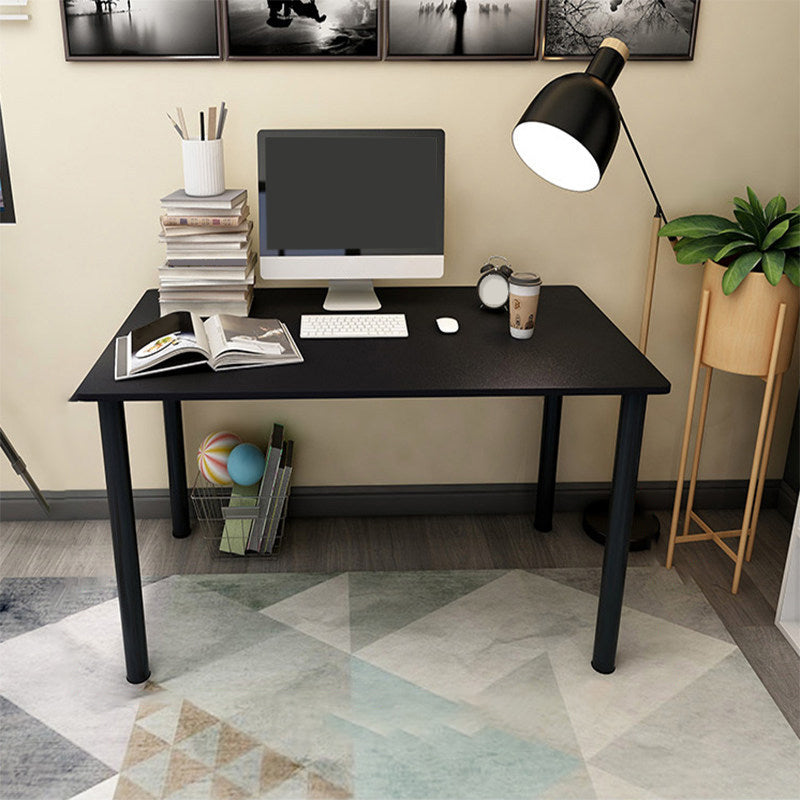 Rectangular Wood Office Desk Bedroom Writing Desk with Metal Legs 47.2"L x 23.6"W x 29.1"H Black Clearhalo 'furn' 'furn_office_desk' 'Furniture' 'Office Desks' 'Office Furniture' 'office_desk' 6310095