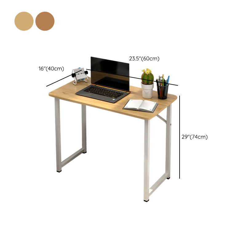 Rectangular Wood Office Desk Bedroom Writing Desk with Metal Legs Clearhalo 'furn' 'furn_office_desk' 'Furniture' 'Office Desks' 'Office Furniture' 'office_desk' 6310098