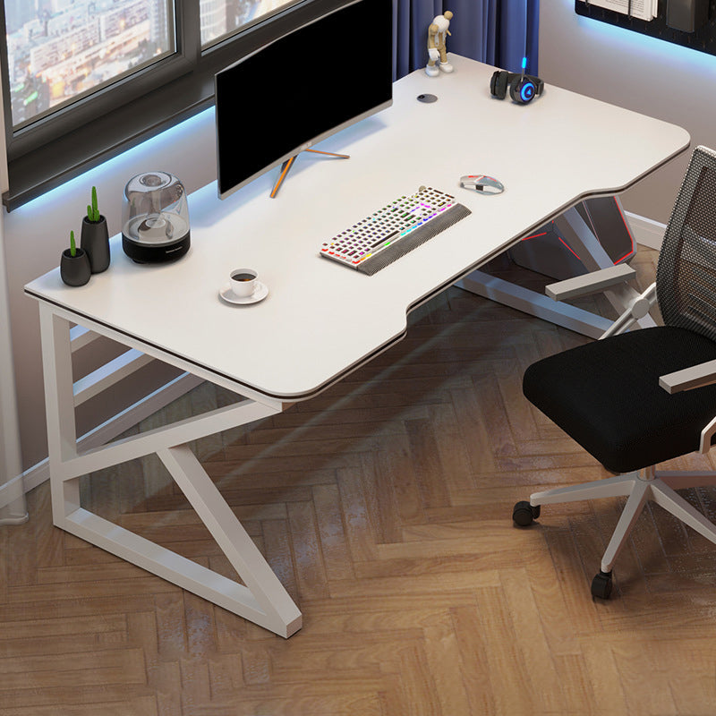 Ergonomische houten computerbureau rechthoekige bureau met metalen benen met metalen benen