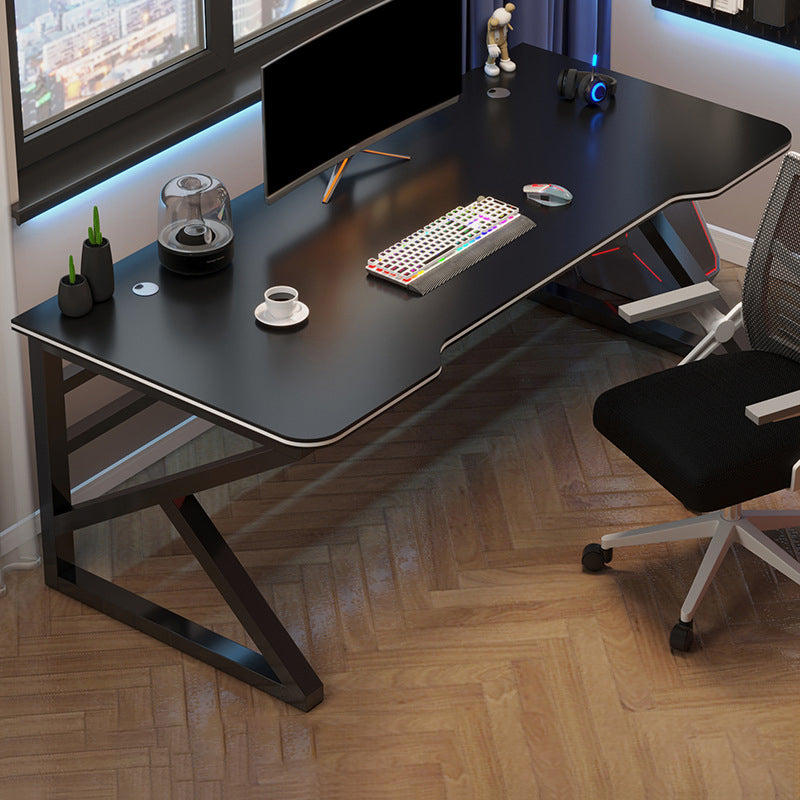 Ergonomische houten computerbureau rechthoekige bureau met metalen benen met metalen benen