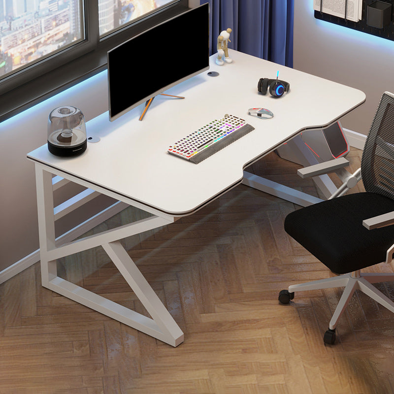 Ergonomische houten computerbureau rechthoekige bureau met metalen benen met metalen benen