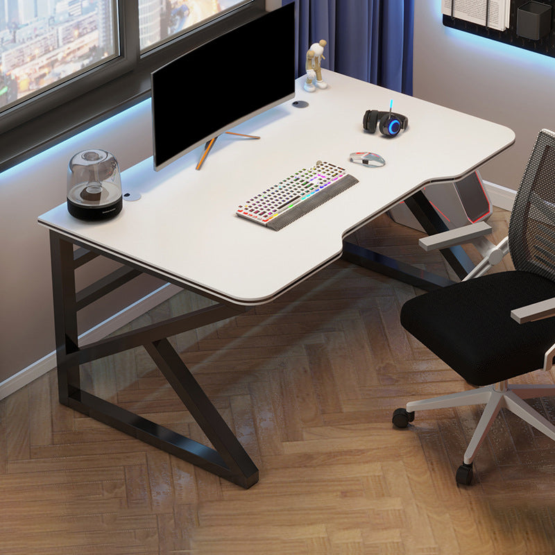 Ergonomische houten computerbureau rechthoekige bureau met metalen benen met metalen benen