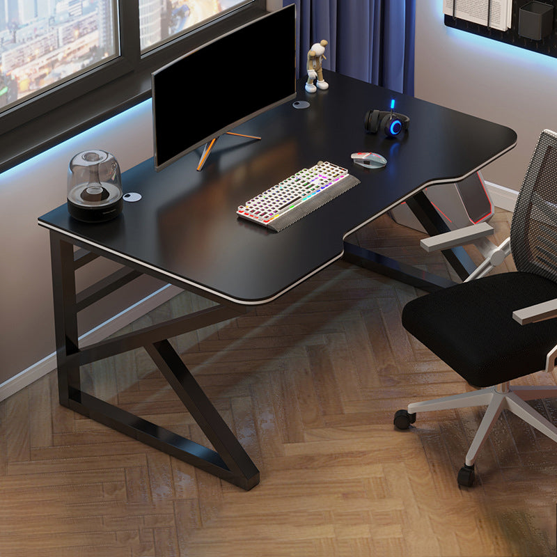 Ergonomische houten computerbureau rechthoekige bureau met metalen benen met metalen benen