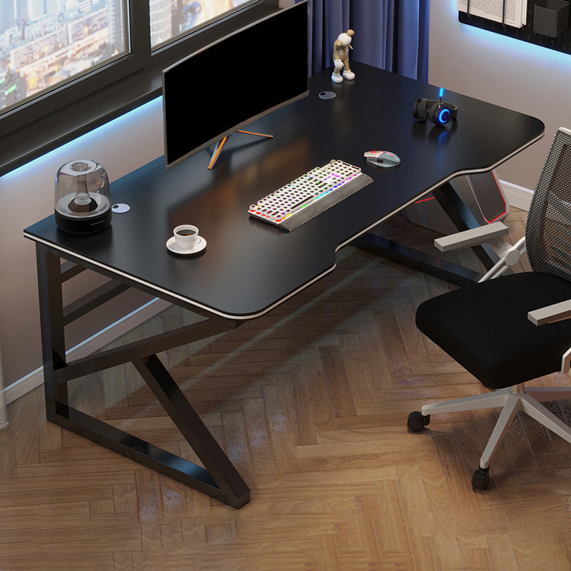 Ergonomische houten computerbureau rechthoekige bureau met metalen benen met metalen benen