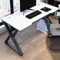 Ergonomic Home Computer Desk Trestle Gaming Desk with Metal Legs Black White Clearhalo 'furn' 'furn_office_desk' 'Furniture' 'Office Desks' 'Office Furniture' 'office_desk' 6310172