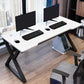Ergonomic Home Computer Desk Trestle Gaming Desk with Metal Legs 63"L x 23.6"W x 29.5"H Black White Clearhalo 'furn' 'furn_office_desk' 'Furniture' 'Office Desks' 'Office Furniture' 'office_desk' 6310173