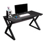 Ergonomic Home Computer Desk Trestle Gaming Desk with Metal Legs Black Clearhalo 'furn' 'furn_office_desk' 'Furniture' 'Office Desks' 'Office Furniture' 'office_desk' 6310177