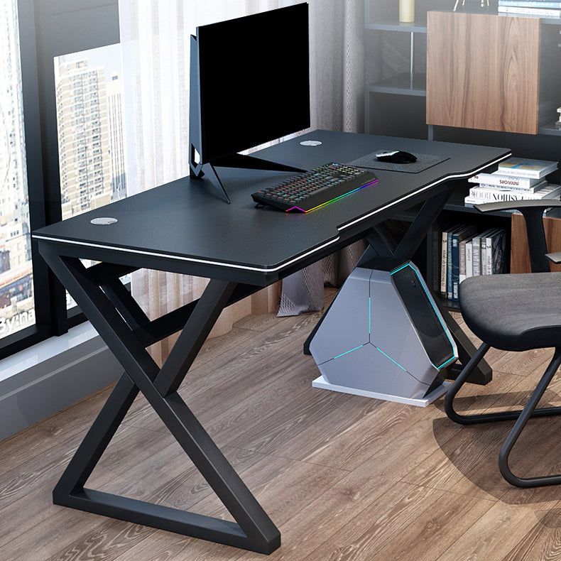 Ergonomic Home Computer Desk Trestle Gaming Desk with Metal Legs Clearhalo 'furn' 'furn_office_desk' 'Furniture' 'Office Desks' 'Office Furniture' 'office_desk' 6310186