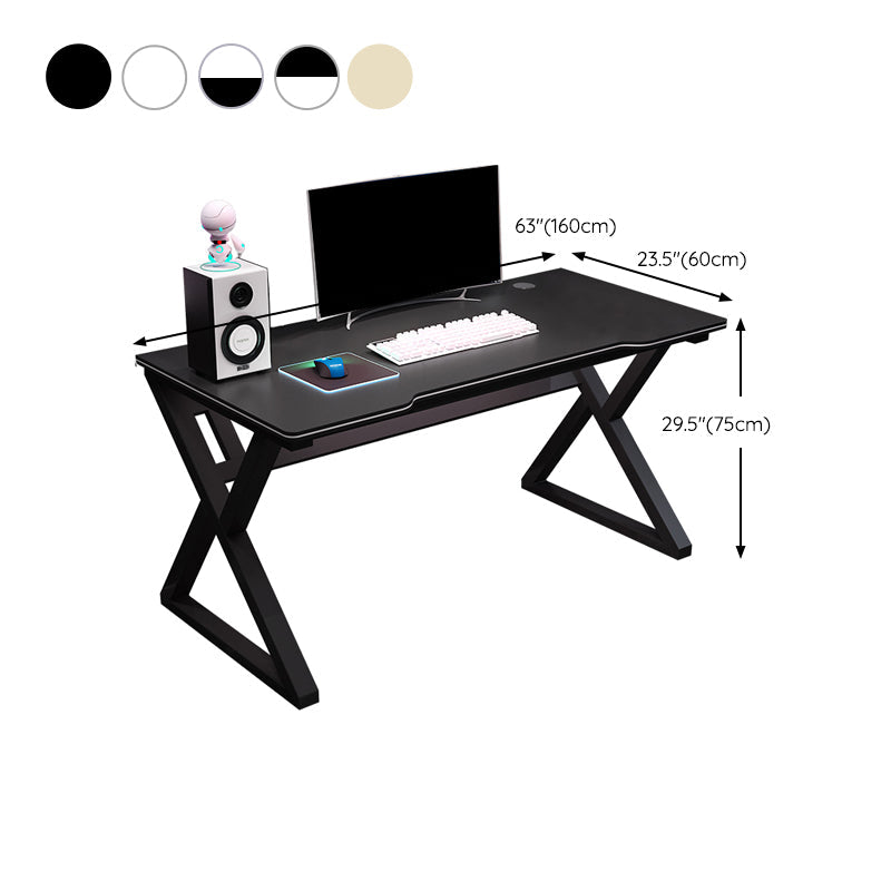 Ergonomic Home Computer Desk Trestle Gaming Desk with Metal Legs Clearhalo 'furn' 'furn_office_desk' 'Furniture' 'Office Desks' 'Office Furniture' 'office_desk' 6310190