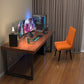Rechteckiger Büroschreibtisch zeitgenössischer brauner Schlitten Metallbein Gaming Desk