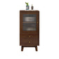 19. 7 "W Glas Paned Accent Cabinet Pine Wood 1 - Deur en 2 - Ladepas