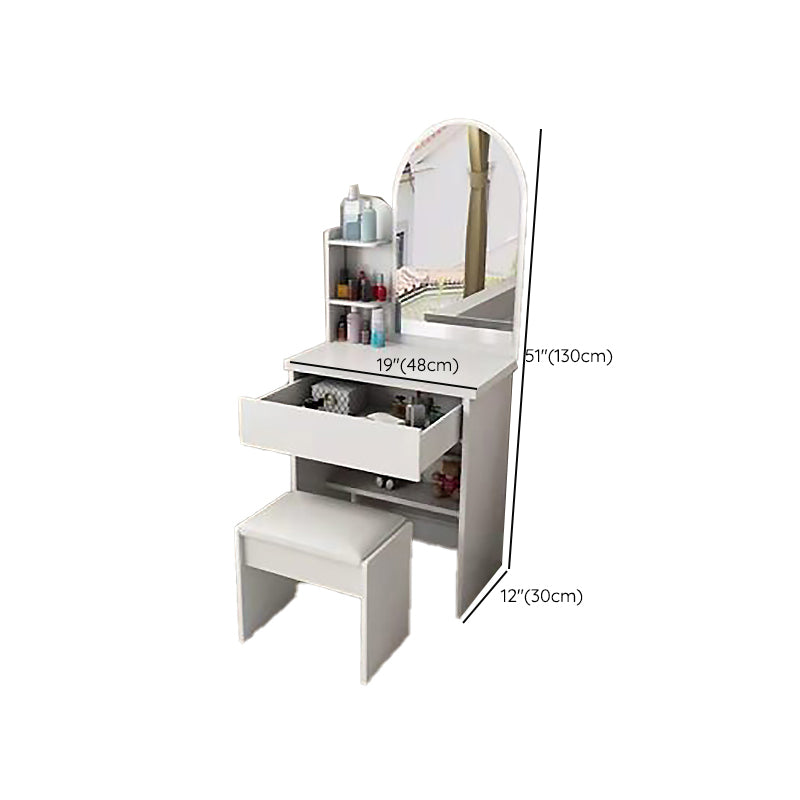 Houten ijdelheid tafel met 1 opberglade make -uptafel met spiegel