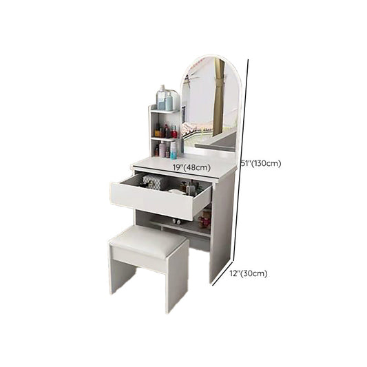 Tavolo da vanità in legno con 1 tavolo per il trucco del cassetto con specchio